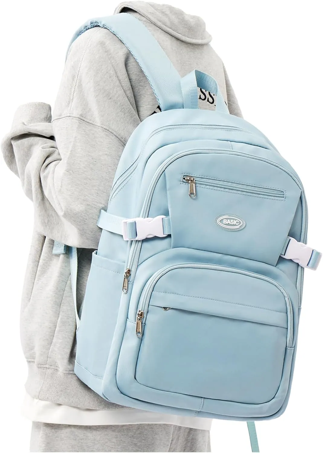 weradar Lightweight School Backpack For Women Men,Waterproof High School Bag,Casual Daypacks Backpack With Lots Of Pockets,Aesthetic College Backpack For Boys Girls(Blue)