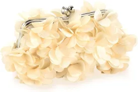 Women Elegant Evening Purse, Small Floral Clutch Bag with Detachable Chain for Wedding, Party, Prom