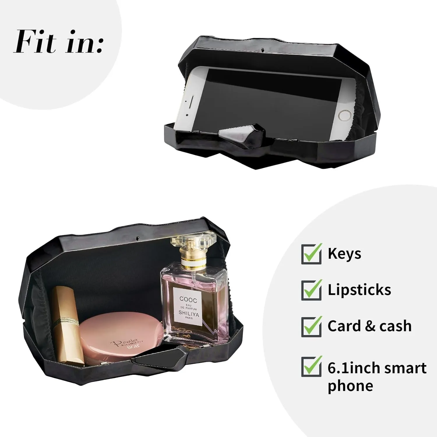 Women Lattice Pattern Metal Evening Clutch Bag,Geometric Evening Clutch Purse Handbag With Chain Strap