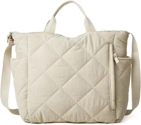 Women Quilted Tote Bag Puffer Hobo Handbag Lightweight Padding Shoulder Bag Nylon Padded Crossbody Purse