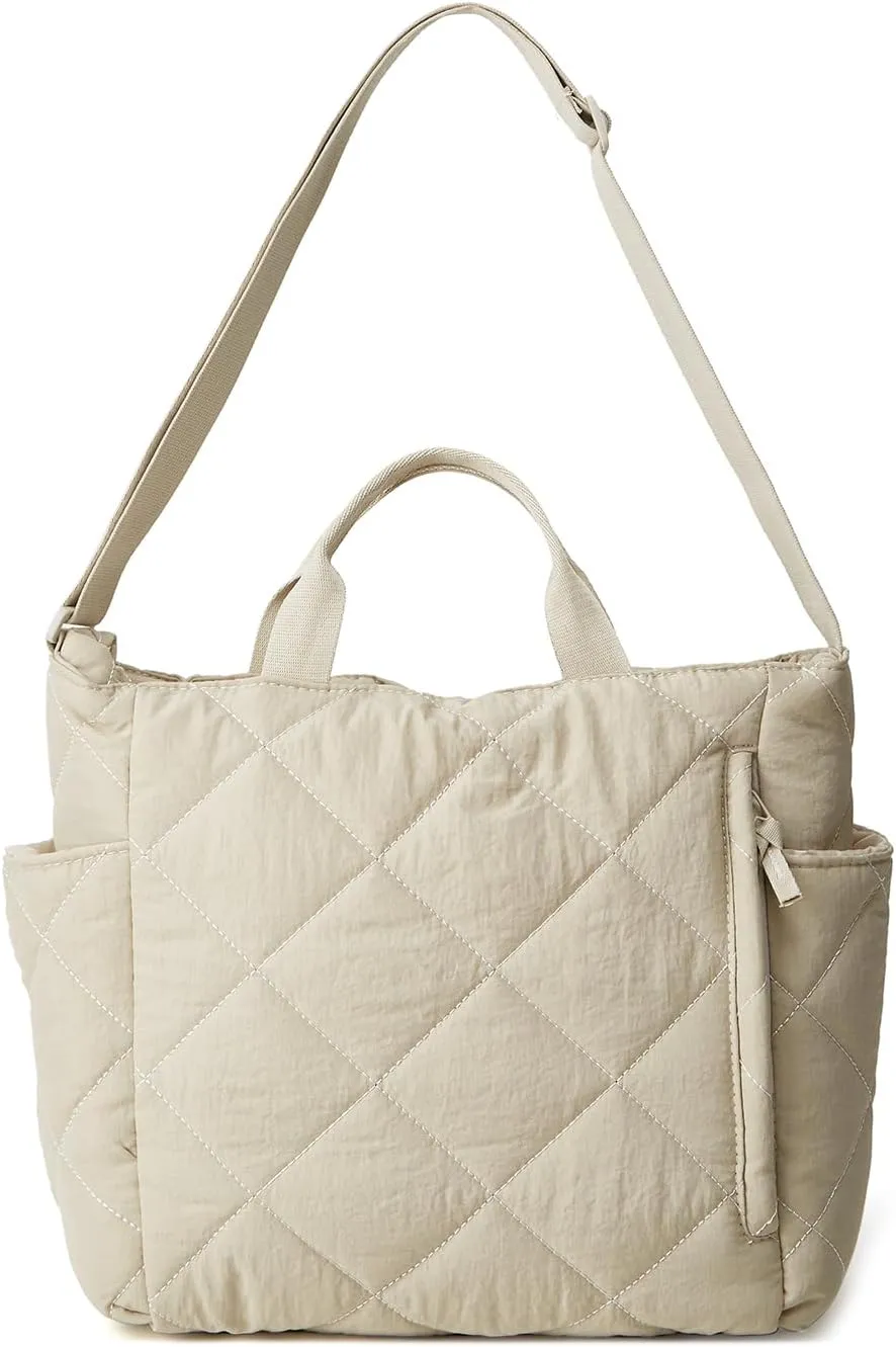 Women Quilted Tote Bag Puffer Hobo Handbag Lightweight Padding Shoulder Bag Nylon Padded Crossbody Purse