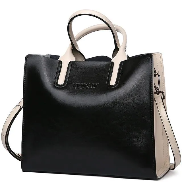 Women Tote Crossbody Messenger Faux-Leather Bag