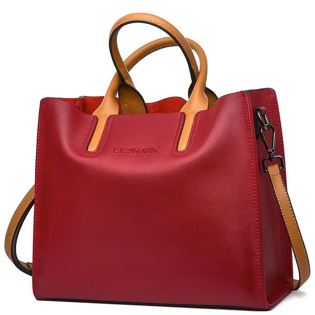 Women Tote Crossbody Messenger Faux-Leather Bag
