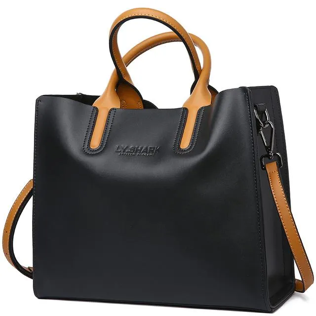 Women Tote Crossbody Messenger Faux-Leather Bag