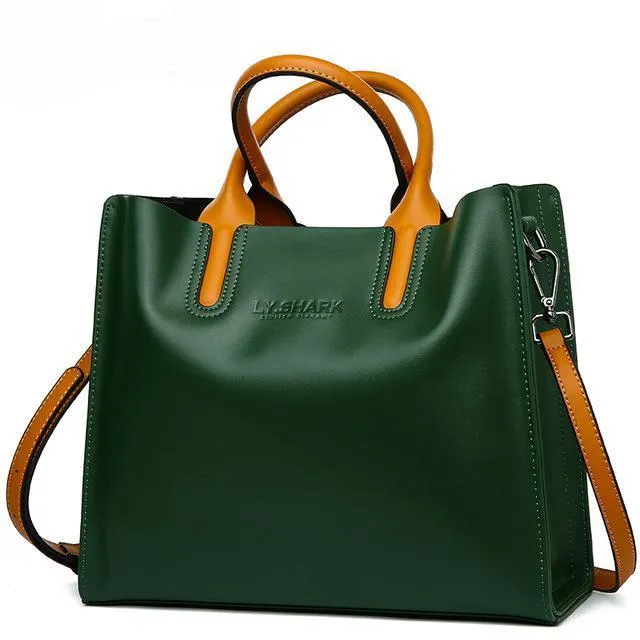 Women Tote Crossbody Messenger Faux-Leather Bag