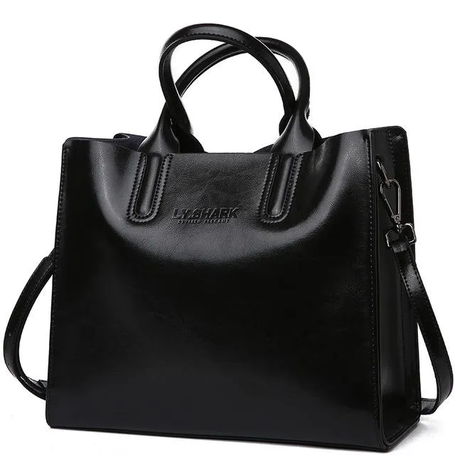 Women Tote Crossbody Messenger Faux-Leather Bag
