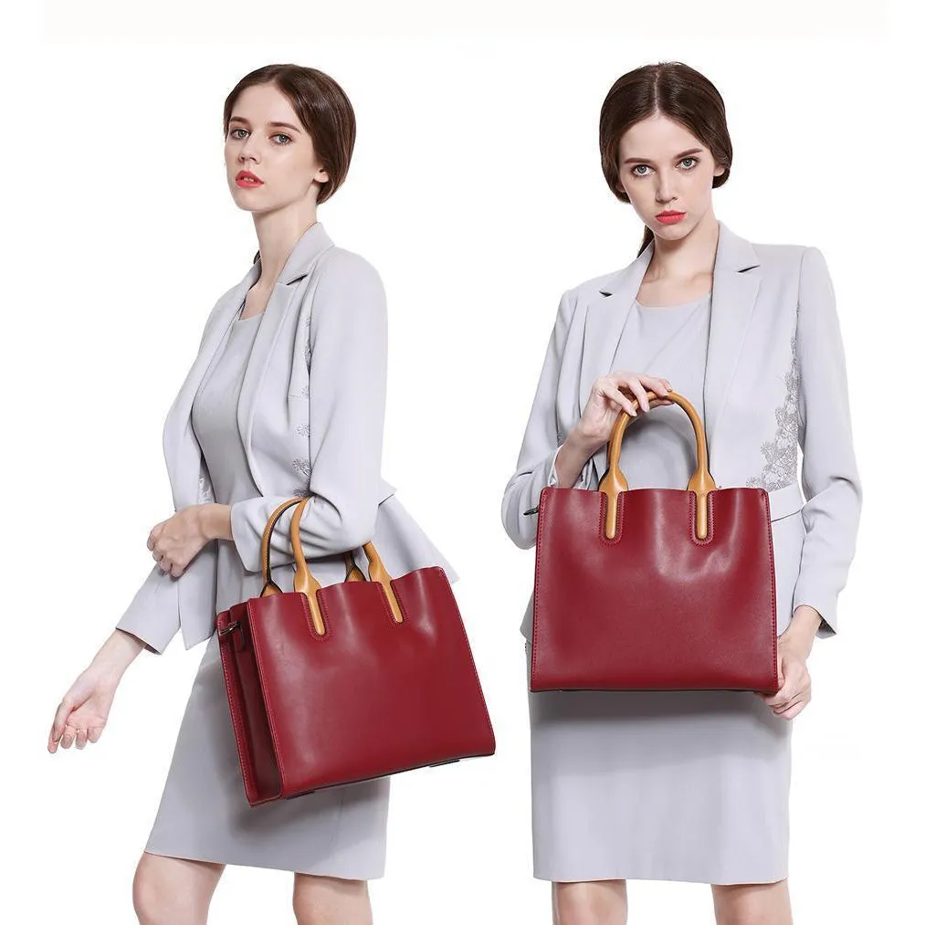 Women Tote Crossbody Messenger Faux-Leather Bag