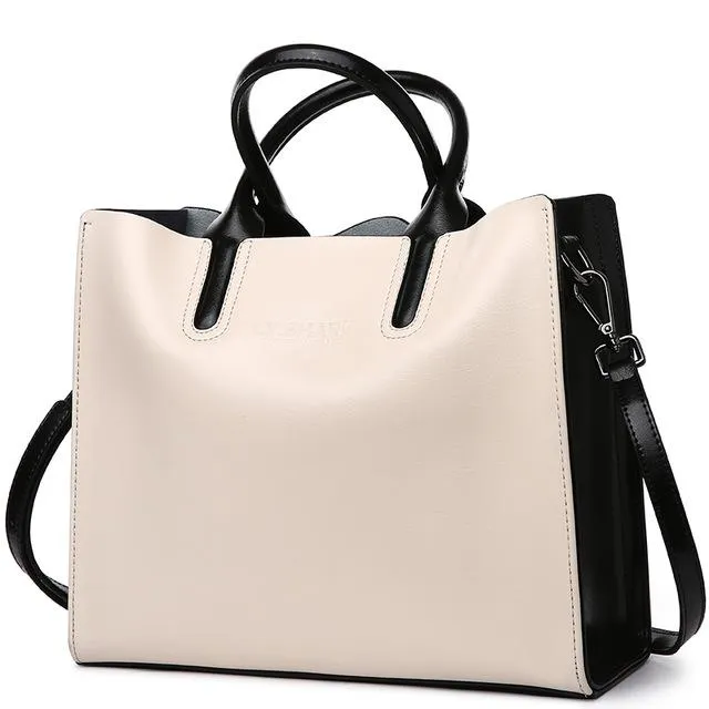 Women Tote Crossbody Messenger Faux-Leather Bag