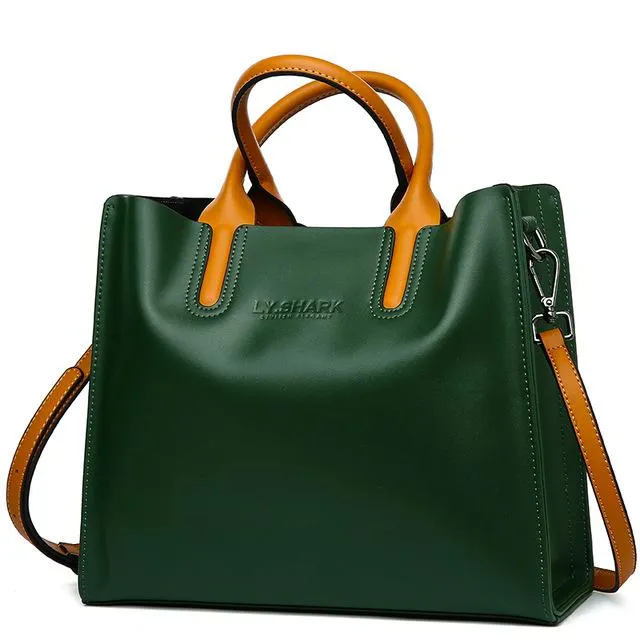 Women Tote Crossbody Messenger Faux-Leather Bag