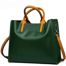 Women Tote Crossbody Messenger Faux-Leather Bag