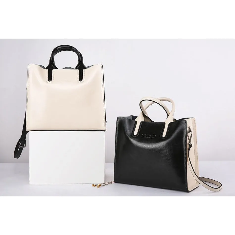 Women Tote Crossbody Messenger Faux-Leather Bag