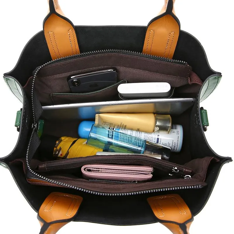 Women Tote Crossbody Messenger Faux-Leather Bag