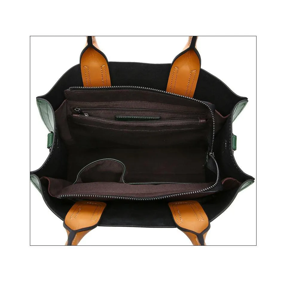 Women Tote Crossbody Messenger Faux-Leather Bag