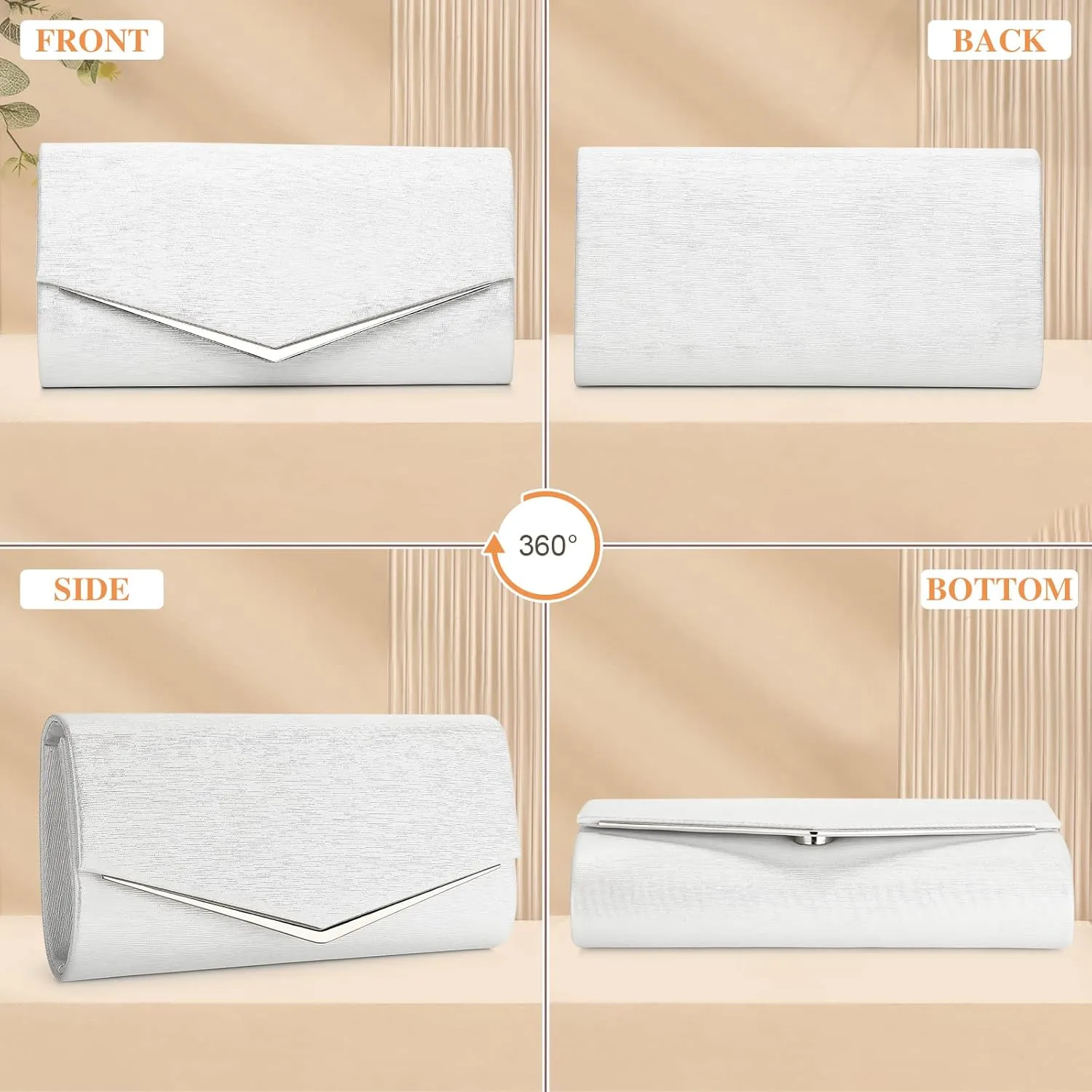 Womens Evening Clutch Bag Elegant Cocktail Bridal Handbag Wedding Party Purse
