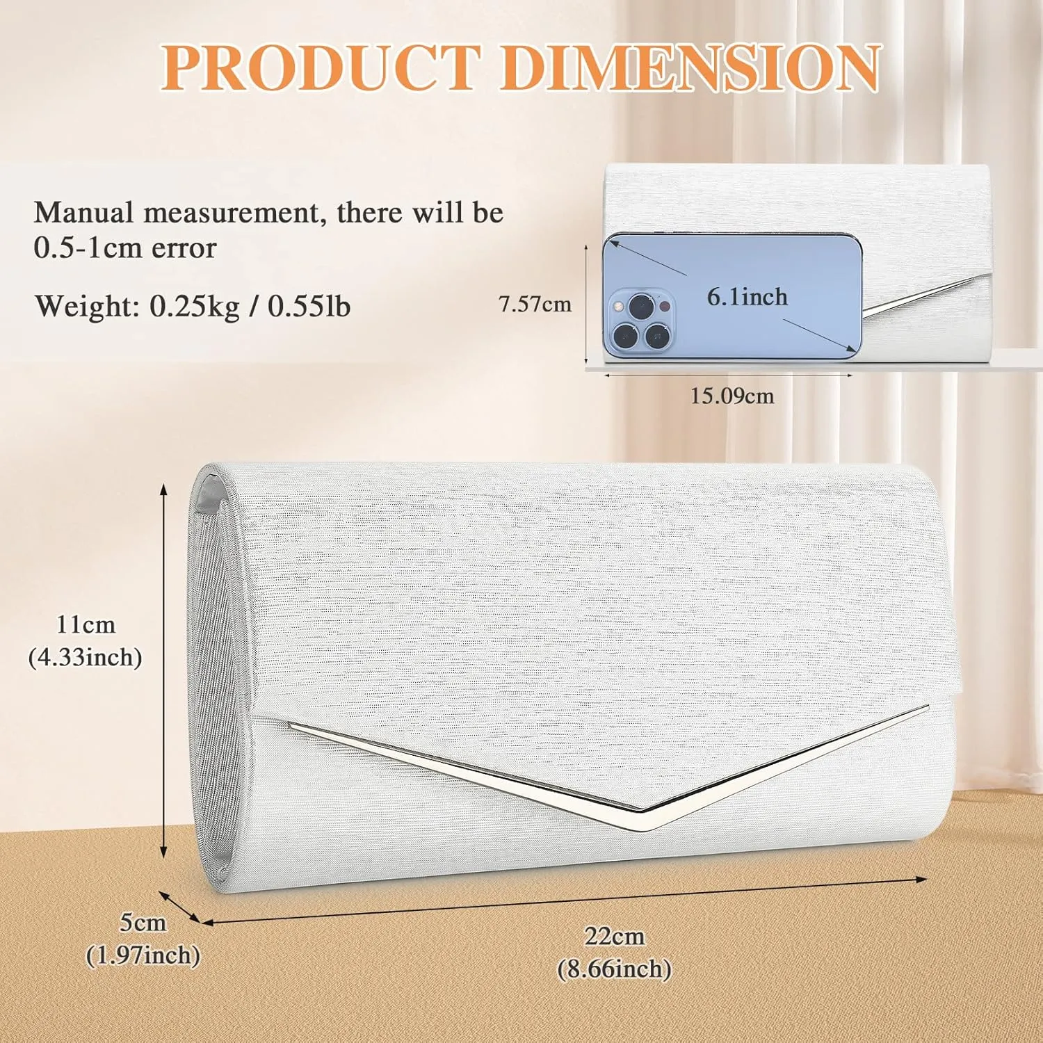 Womens Evening Clutch Bag Elegant Cocktail Bridal Handbag Wedding Party Purse