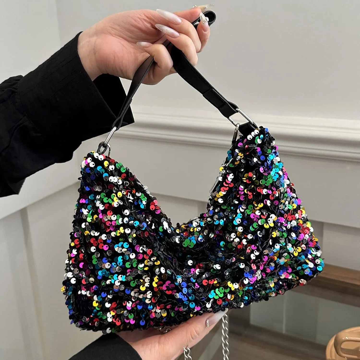 Women's Evening Handbag, Sequin Evening Crossbody Bag, Elegant Clutch Purses for Women Wedding, Prom, Cocktail Party