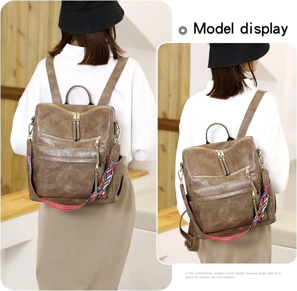 Women's Fashion Backpack Purse Multipurpose Design Convertible Satchel Handbags Shoulder Bag Travel bag