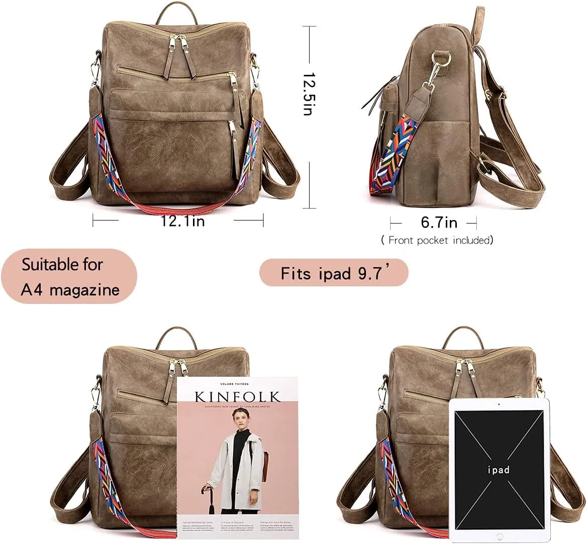 Women's Fashion Backpack Purse Multipurpose Design Convertible Satchel Handbags Shoulder Bag Travel bag