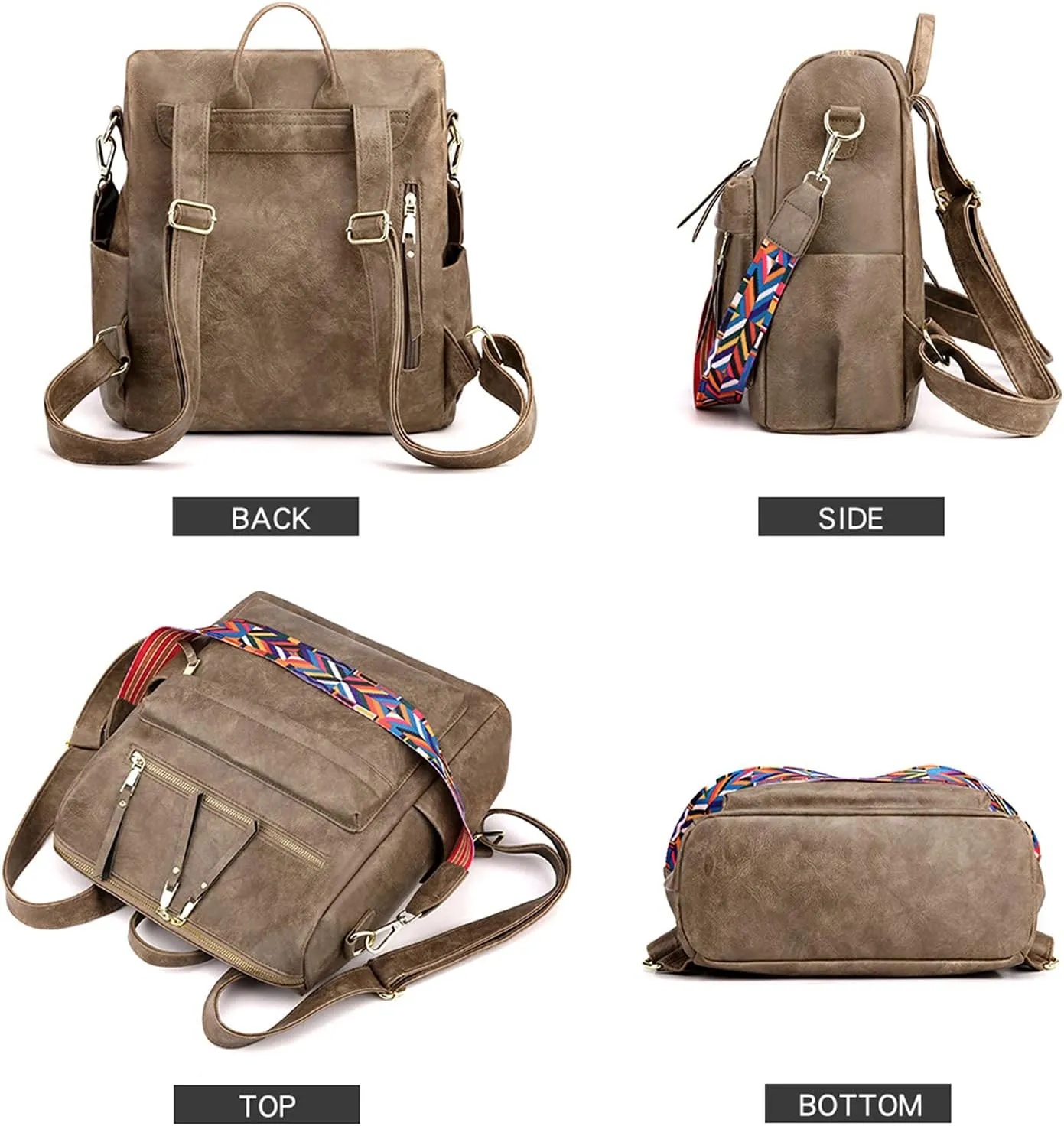 Women's Fashion Backpack Purse Multipurpose Design Convertible Satchel Handbags Shoulder Bag Travel bag