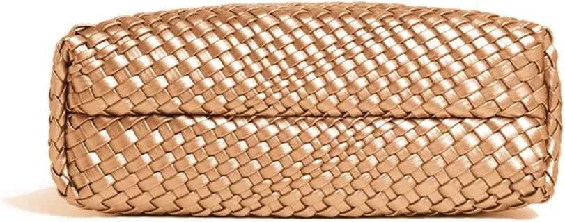 Woven Leather Bags for Women Knoted Women Handbag Designer Shoulder Bucket Purse Handmade Fashion Tote Hobo Bag Small