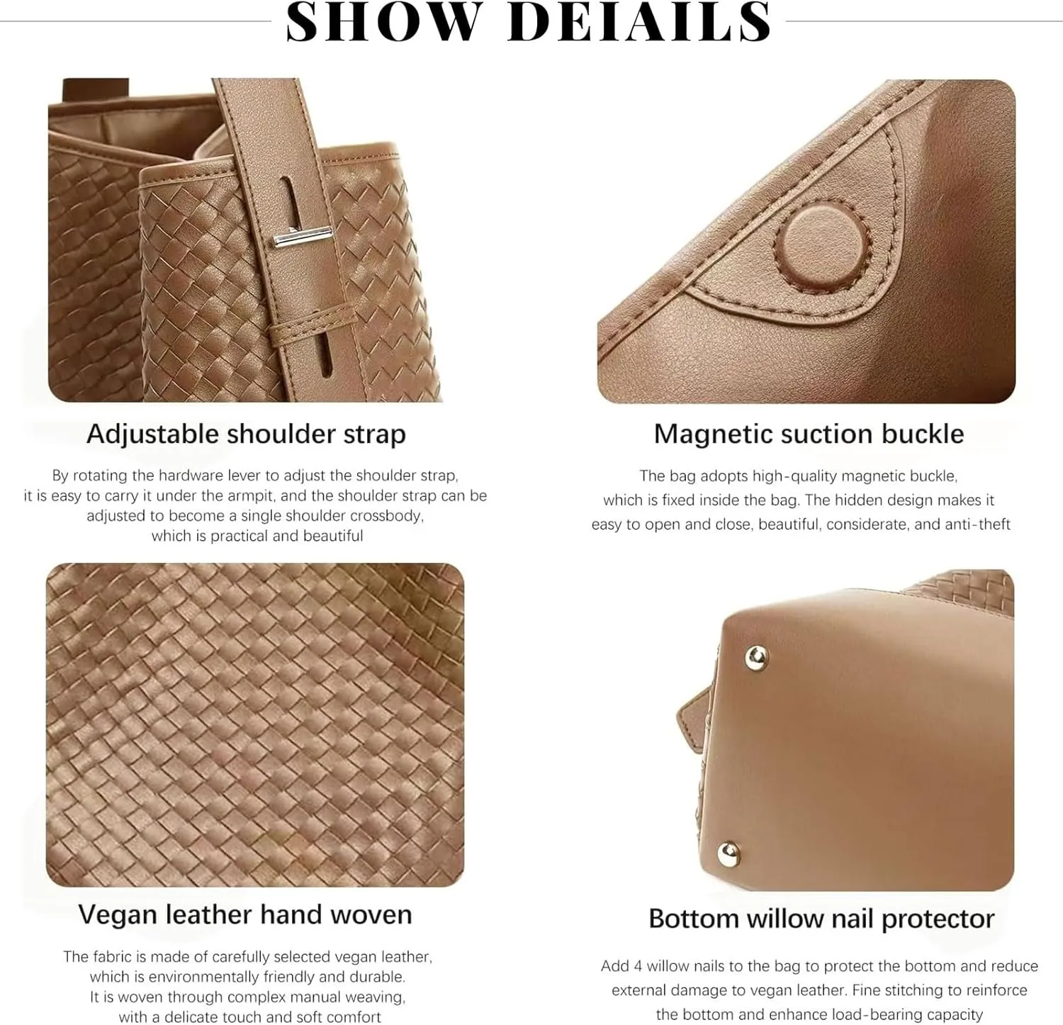 Woven Tote Bag For Women, Fashion Crossbody Shoulder Bag, Casual Top-handle Handbags, and Travel Purses Phone Bag