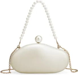 YYW Acrylic Evening Clutch Purses for Women Shell Marble Handbag Shoulder Bag with Pearl for Wedding Party Prom
