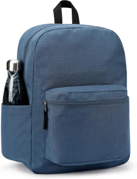 ZORFIN Basic Backpack for School Work Travel: Water Resistant Backpacks for Men and Women - Lightweight Bookbag for Girls and Boys - Navy